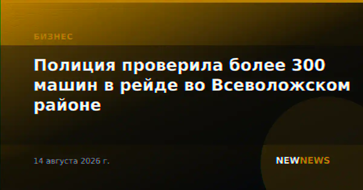 Полиция проверила более 300 машин в рейде во Всеволожском районе