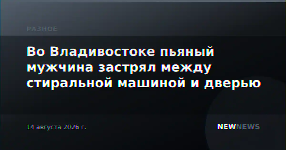 Во Владивостоке пьяный мужчина застрял между стиральной машиной и дверью