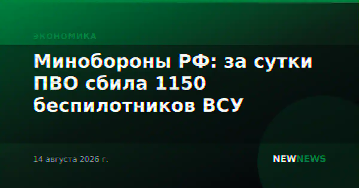 Минобороны РФ: за сутки ПВО сбила 1150 беспилотников ВСУ