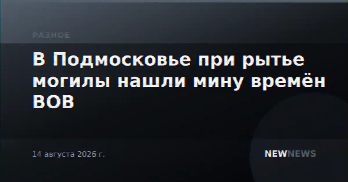 В Подмосковье при рытье могилы нашли мину времён ВОВ