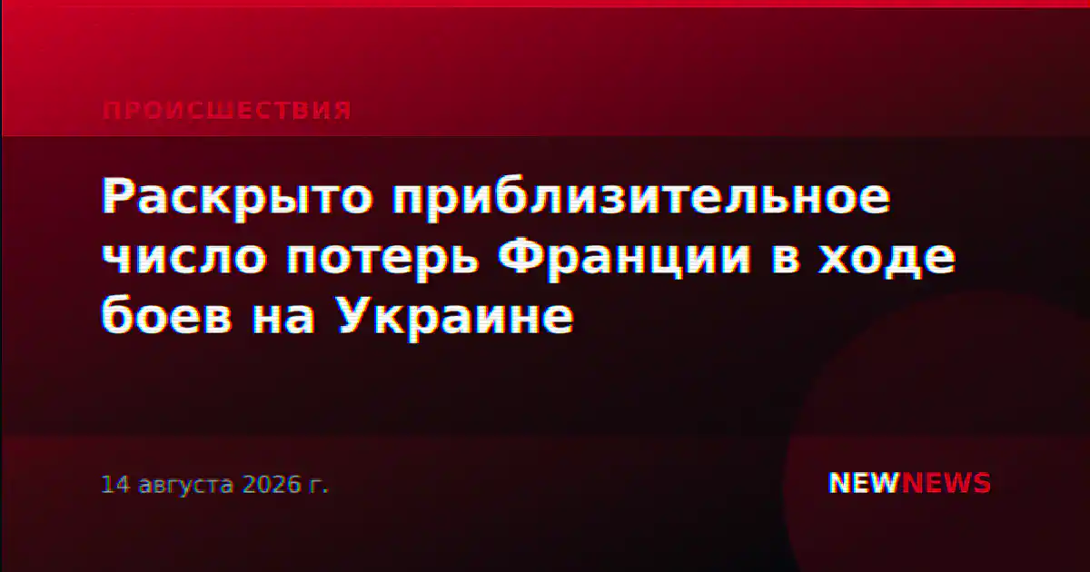 Раскрыто приблизительное число потерь Франции в ходе боев на Украине