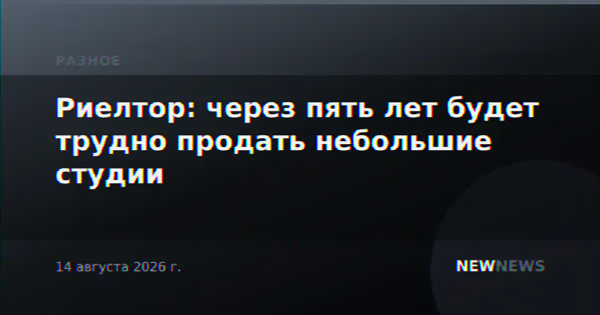 Риелтор: через пять лет будет трудно продать небольшие студии