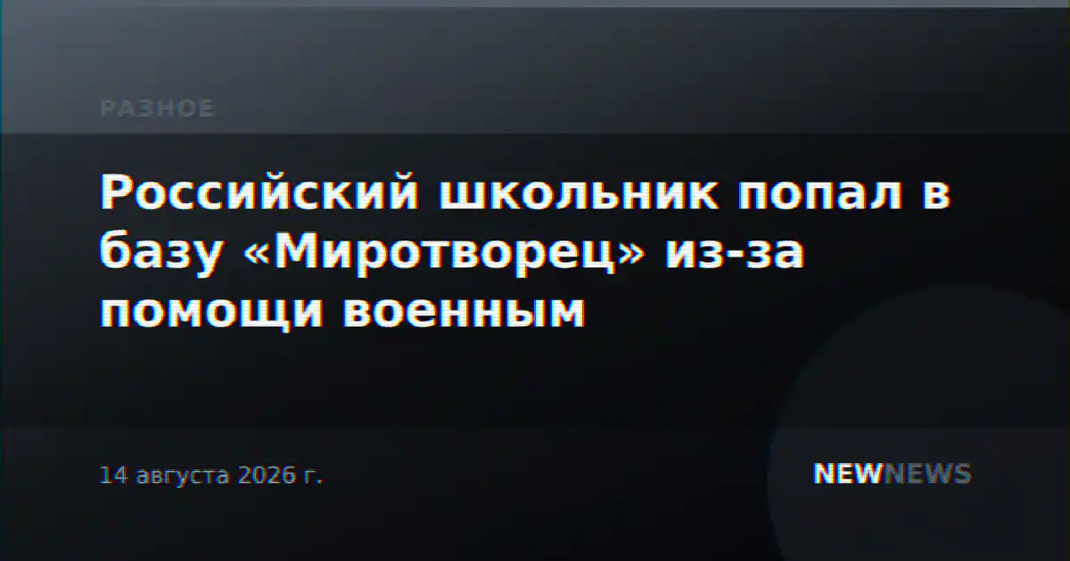 Российский школьник попал в базу «Миротворец» из-за помощи военным