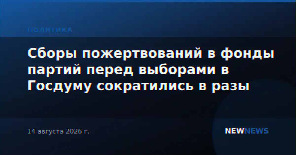 Сборы пожертвований в фонды партий перед выборами в Госдуму сократились в разы