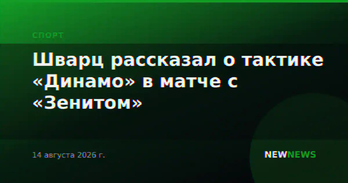 Шварц рассказал о тактике «Динамо» в матче с «Зенитом»