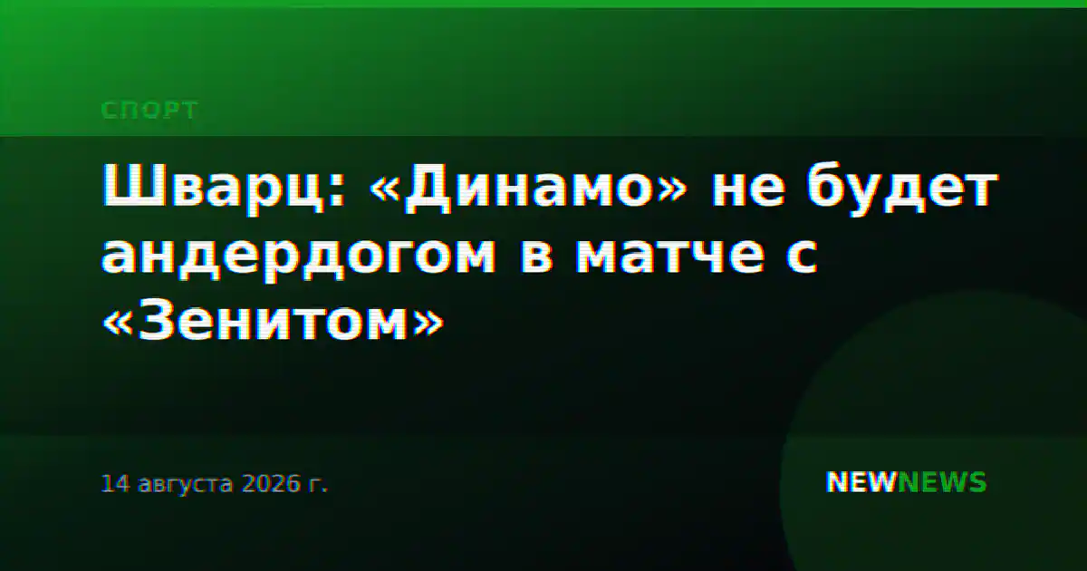 Шварц: «Динамо» не будет андердогом в матче с «Зенитом»
