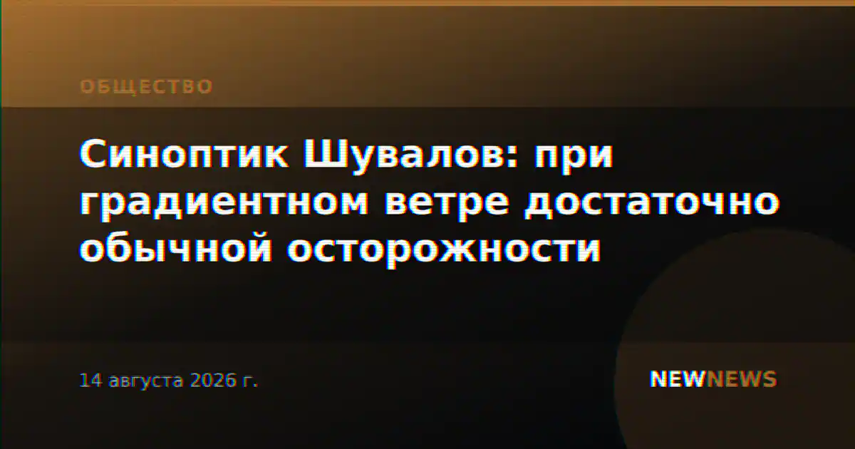 Синоптик Шувалов: при градиентном ветре достаточно обычной осторожности