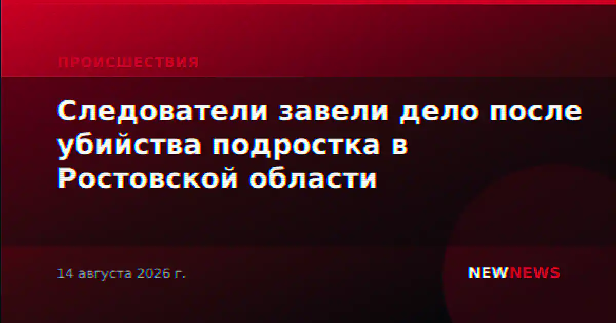 Следователи завели дело после убийства подростка в Ростовской области