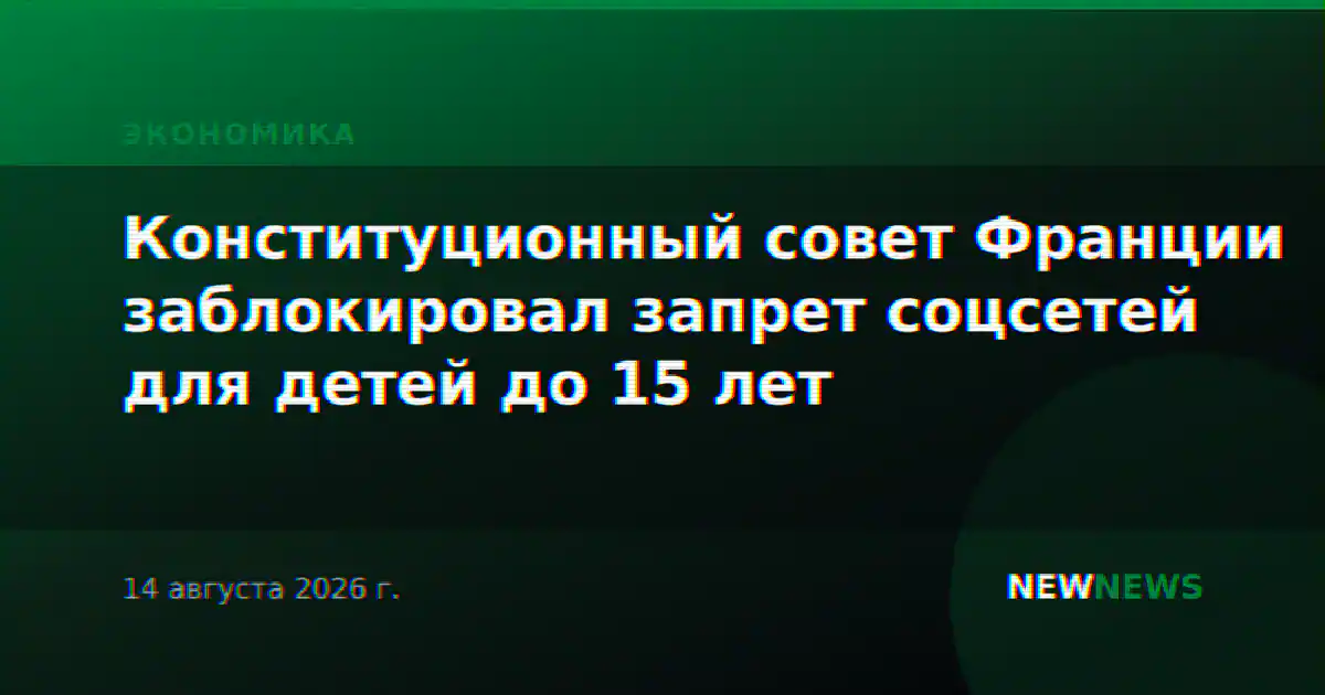 Конституционный совет Франции заблокировал запрет соцсетей для детей до 15 лет