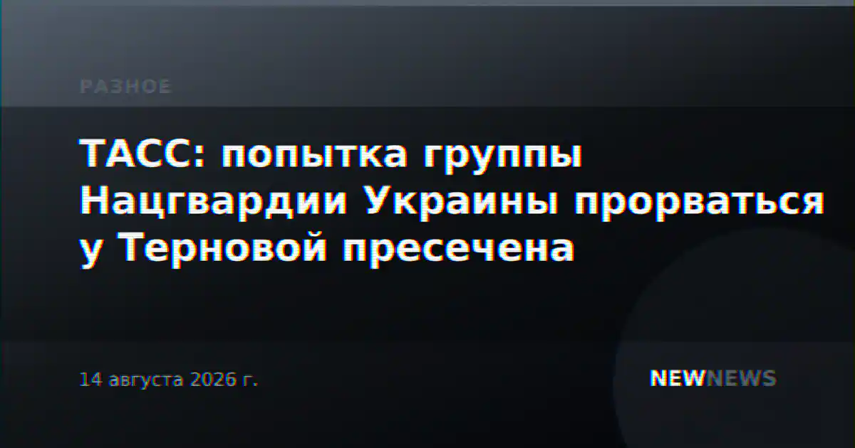 ТАСС: попытка группы Нацгвардии Украины прорваться у Терновой пресечена