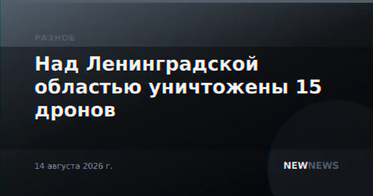 Над Ленинградской областью уничтожены 15 дронов