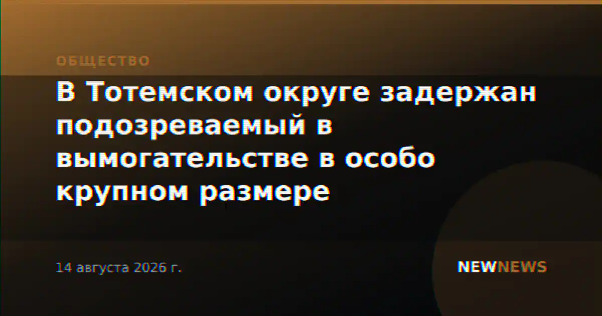 В Тотемском округе задержан подозреваемый в вымогательстве в особо крупном размере