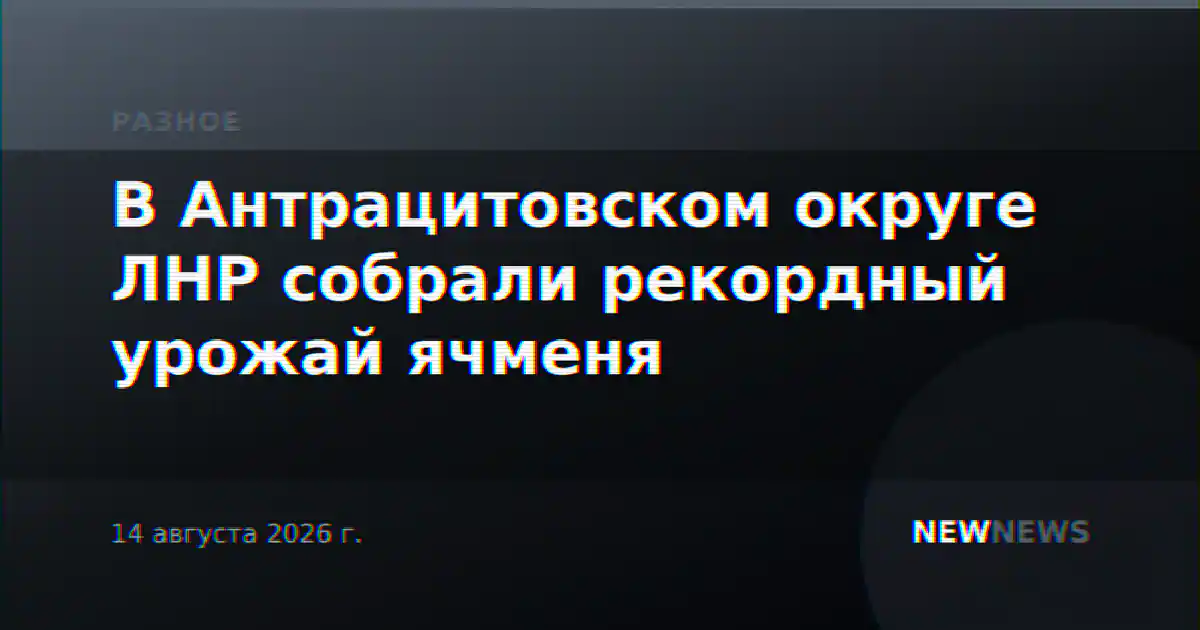 В Антрацитовском округе ЛНР собрали рекордный урожай ячменя