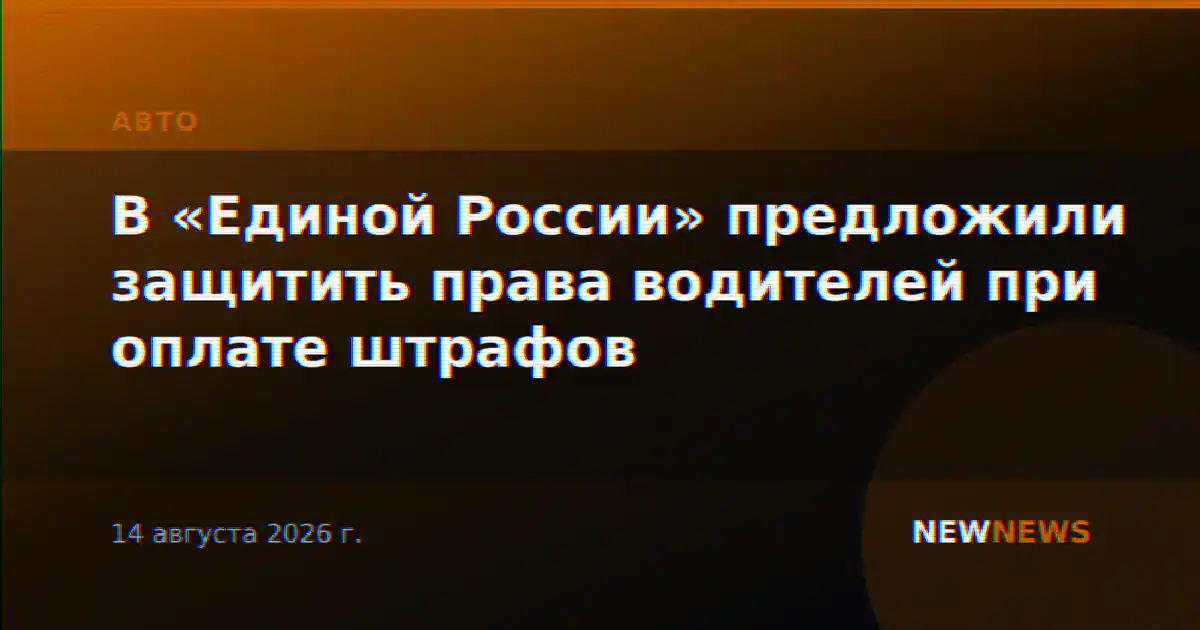В «Единой России» предложили защитить права водителей при оплате штрафов
