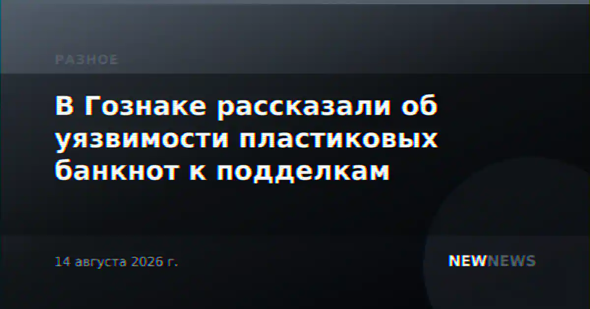 В Гознаке рассказали об уязвимости пластиковых банкнот к подделкам