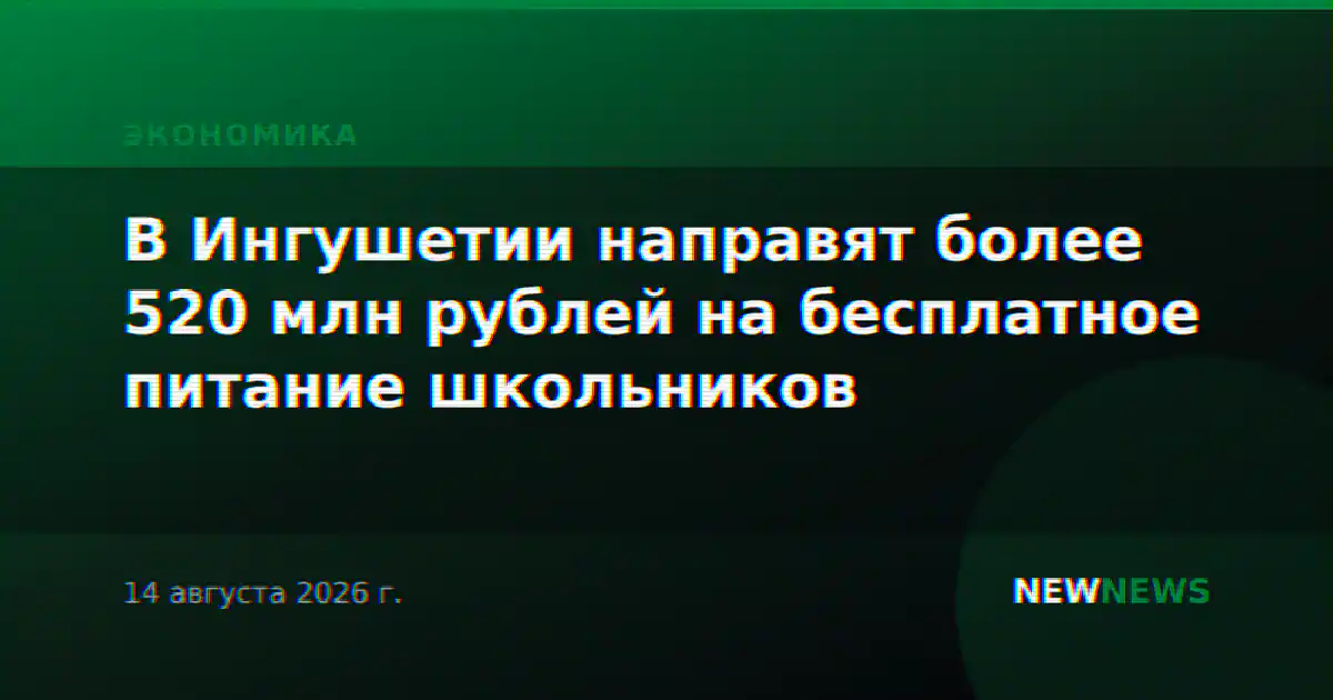 В Ингушетии направят более 520 млн рублей на бесплатное питание школьников