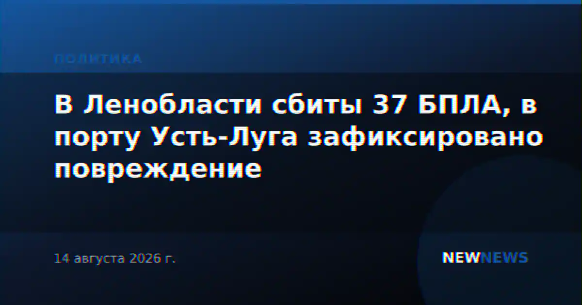 В Ленобласти сбиты 37 БПЛА, в порту Усть-Луга зафиксировано повреждение