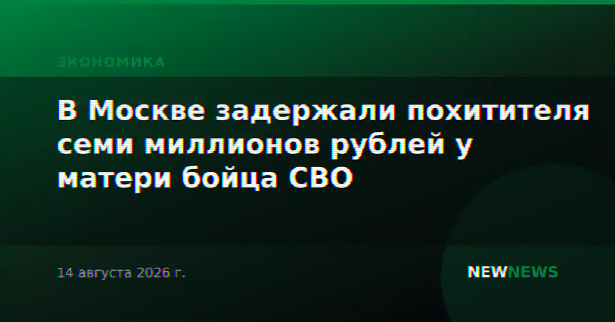 В Москве задержали похитителя семи миллионов рублей у матери бойца СВО