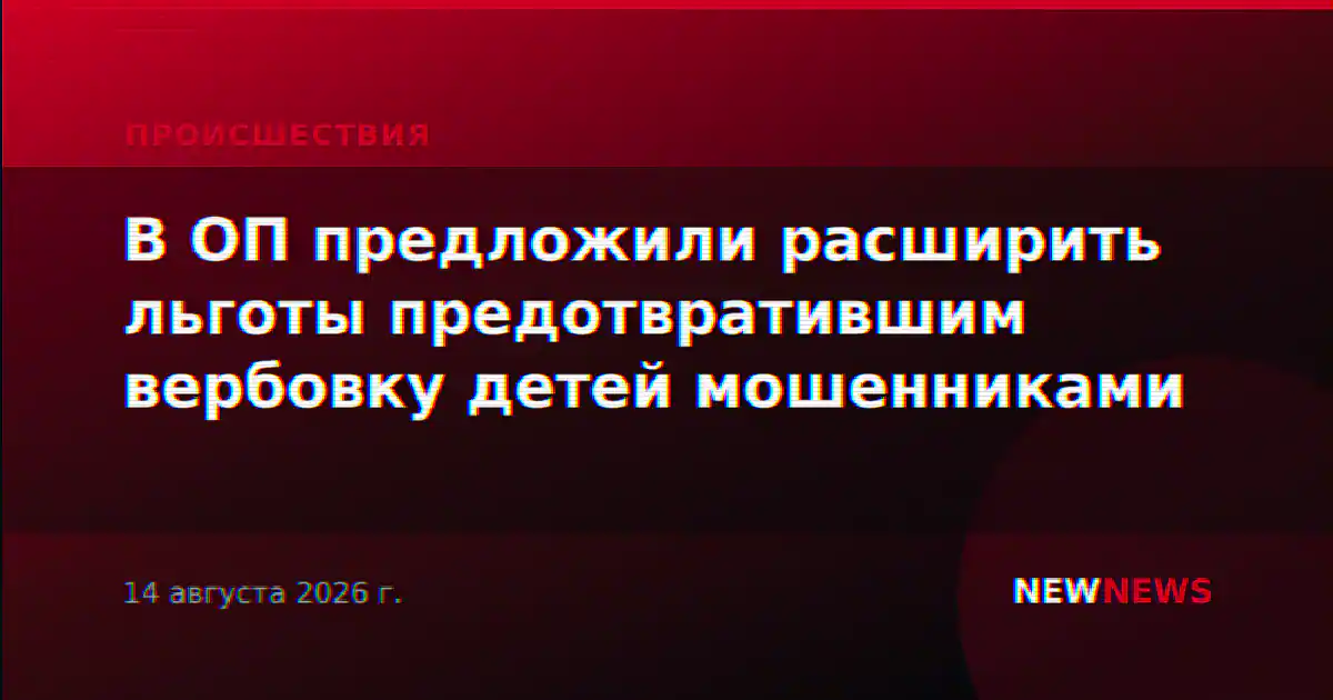 В ОП предложили расширить льготы предотвратившим вербовку детей мошенниками