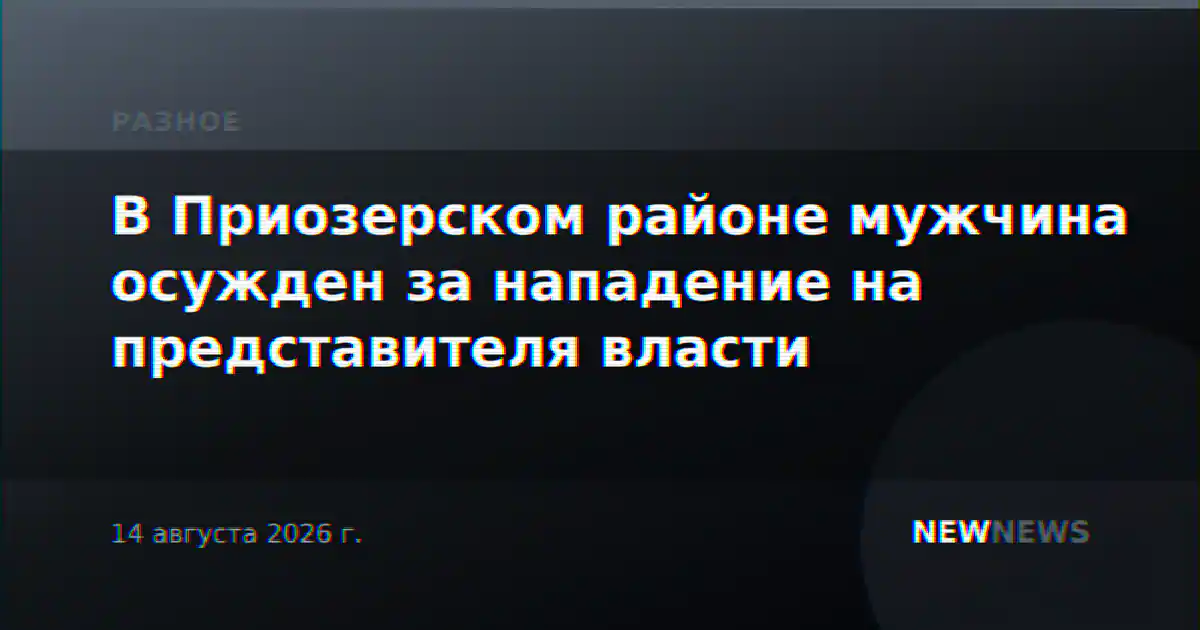 В Приозерском районе мужчина осужден за нападение на представителя власти