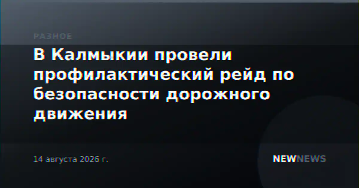 В Калмыкии провели профилактический рейд по безопасности дорожного движения