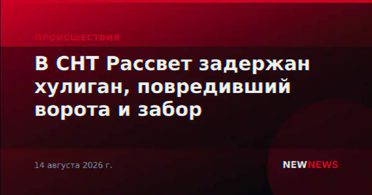 В СНТ Рассвет задержан хулиган, повредивший ворота и забор