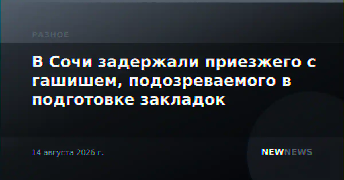 В Сочи задержали приезжего с гашишем, подозреваемого в подготовке закладок