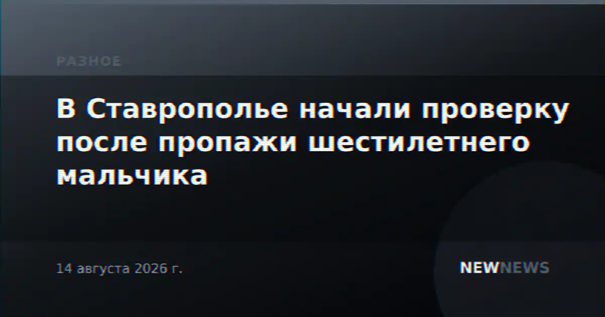 В Ставрополье начали проверку после пропажи шестилетнего мальчика