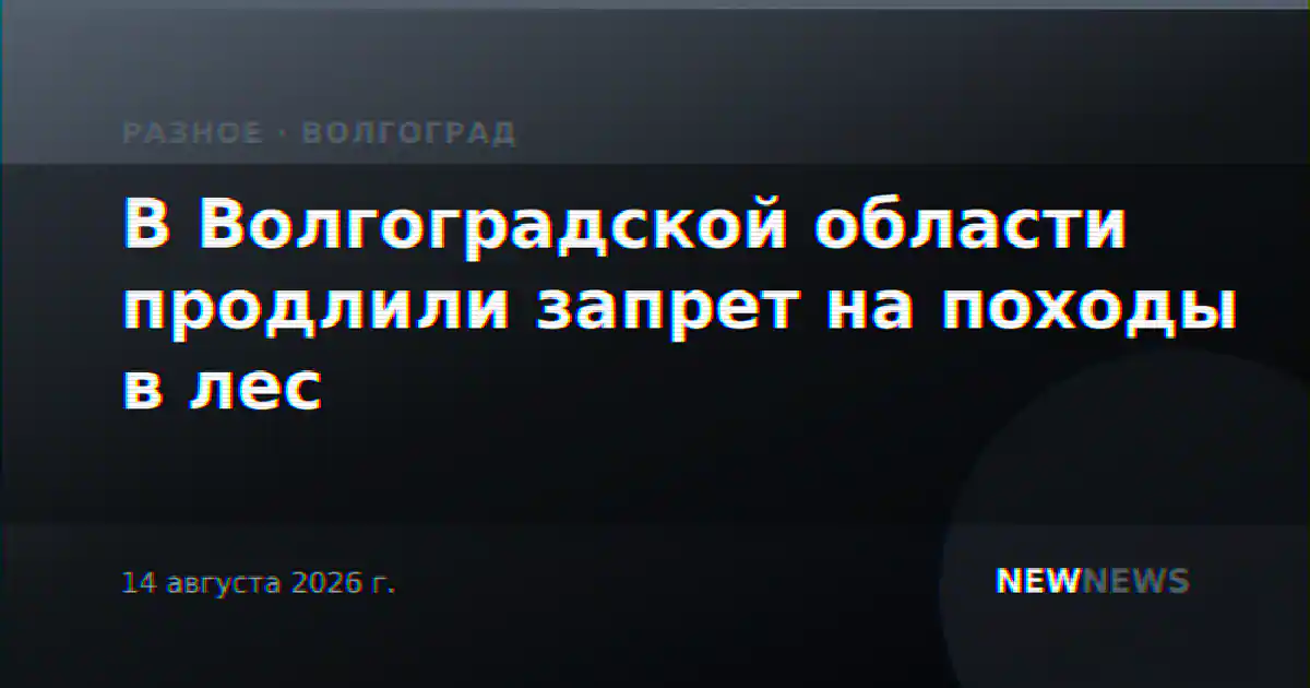 В Волгоградской области продлили запрет на походы в лес