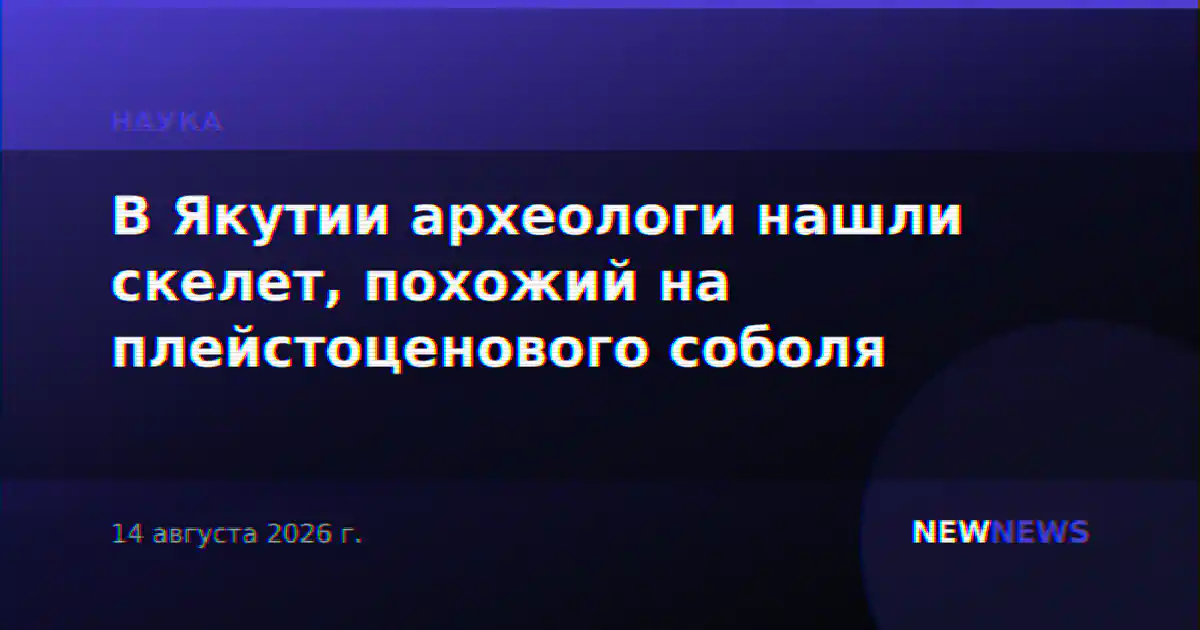 В Якутии археологи нашли скелет, похожий на плейстоценового соболя