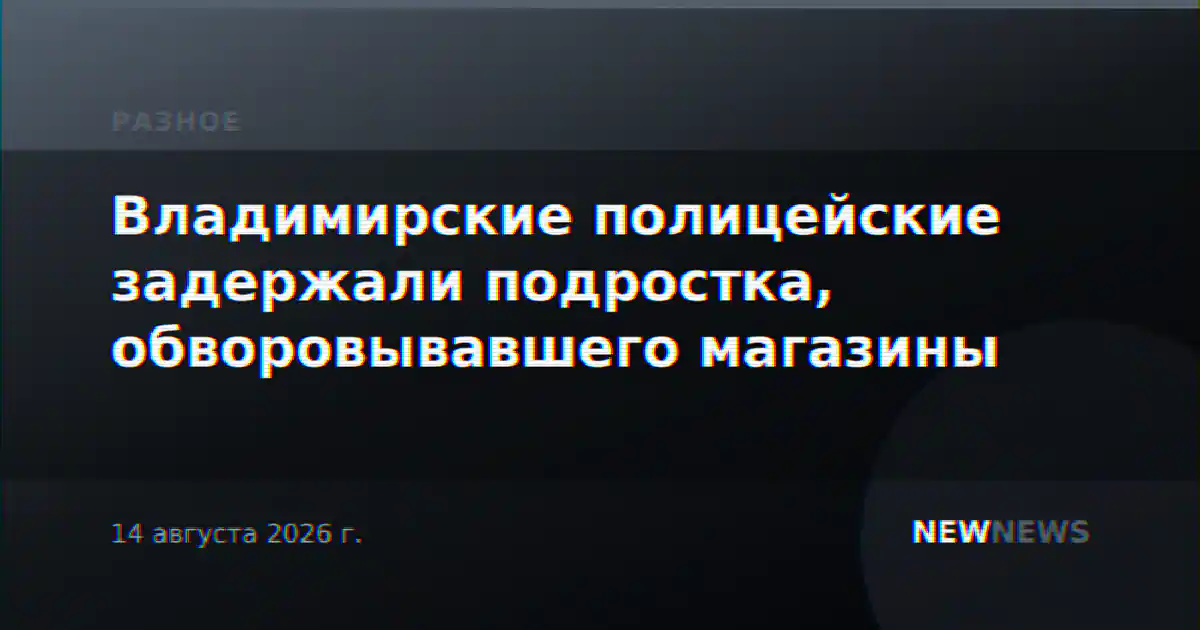 Владимирские полицейские задержали подростка, обворовывавшего магазины