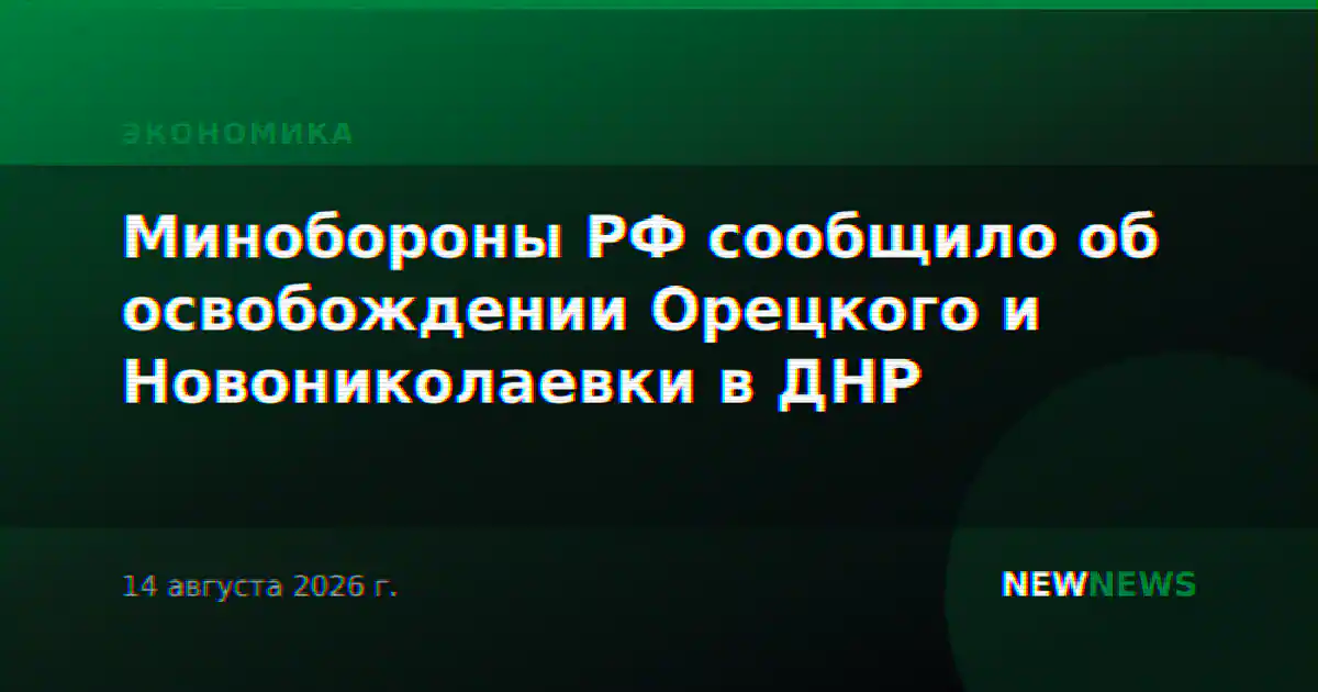 Минобороны РФ сообщило об освобождении Орецкого и Новониколаевки в ДНР