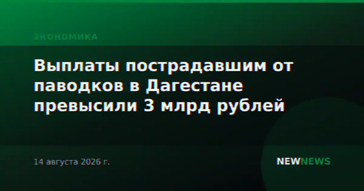 Выплаты пострадавшим от паводков в Дагестане превысили 3 млрд рублей