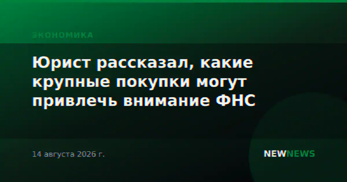 Юрист рассказал, какие крупные покупки могут привлечь внимание ФНС