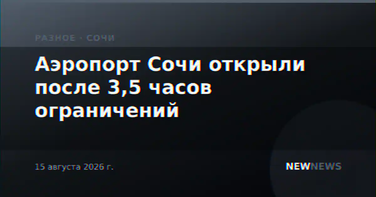Аэропорт Сочи открыли после 3,5 часов ограничений