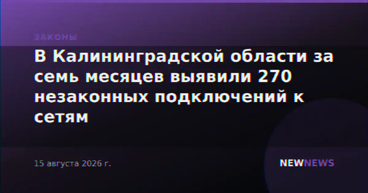 В Калининградской области за семь месяцев выявили 270 незаконных подключений к сетям