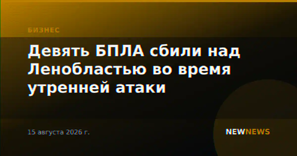 Девять БПЛА сбили над Ленобластью во время утренней атаки