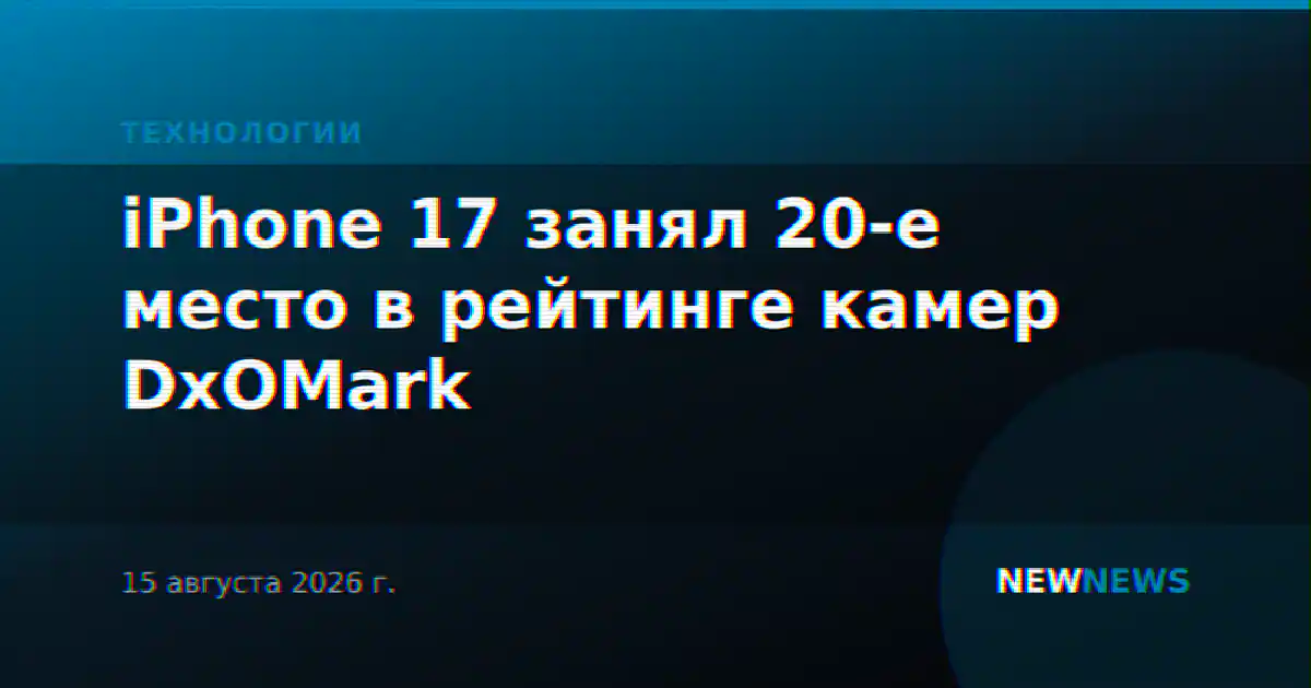 iPhone 17 занял 20-е место в рейтинге камер DxOMark