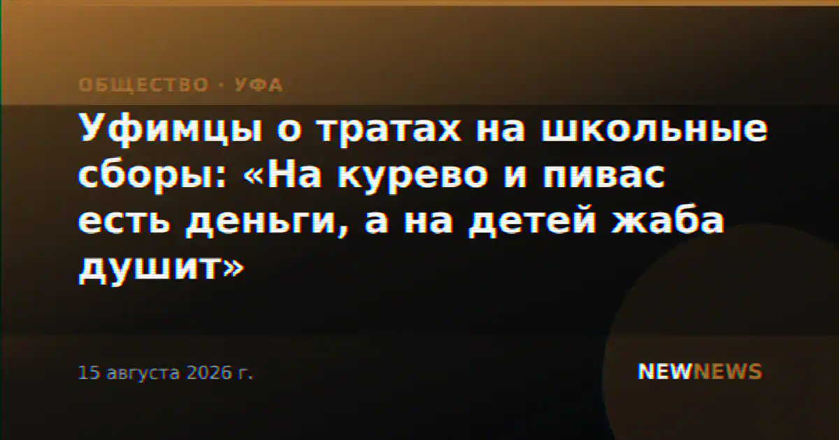 Уфимцы о тратах на школьные сборы: «На курево и пивас есть деньги, а на детей жаба душит»
