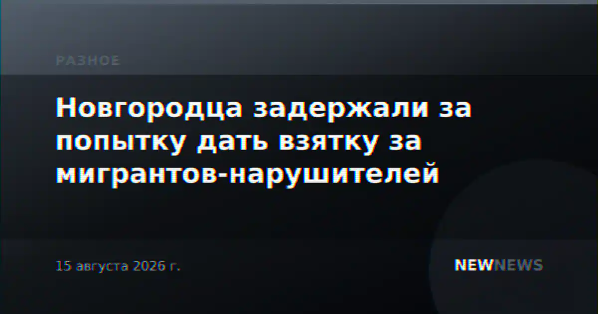 Новгородца задержали за попытку дать взятку за мигрантов-нарушителей
