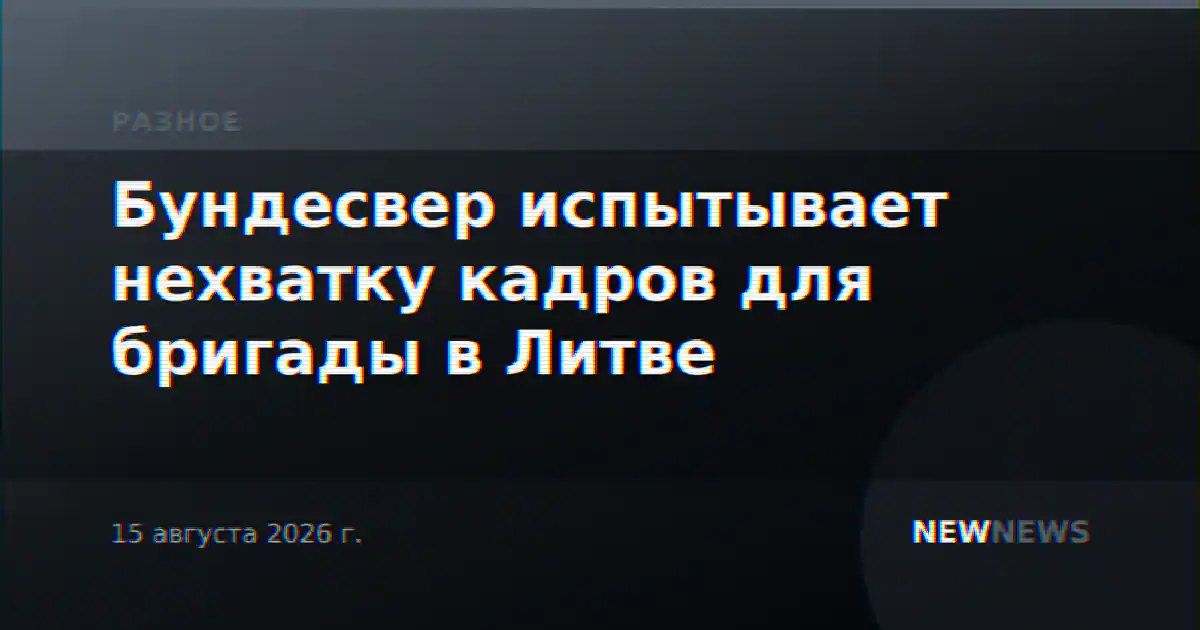 Бундесвер испытывает нехватку кадров для бригады в Литве