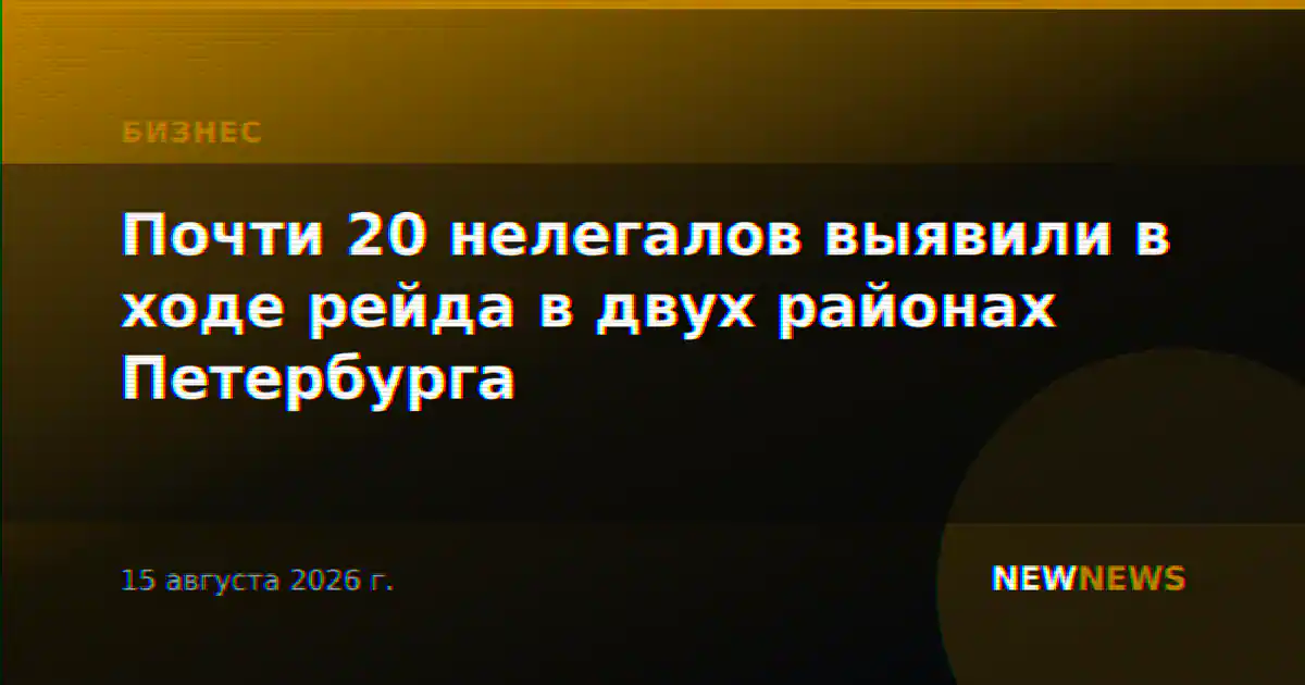 Почти 20 нелегалов выявили в ходе рейда в двух районах Петербурга