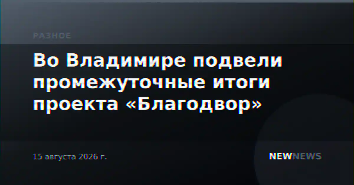 Во Владимире подвели промежуточные итоги проекта «Благодвор»