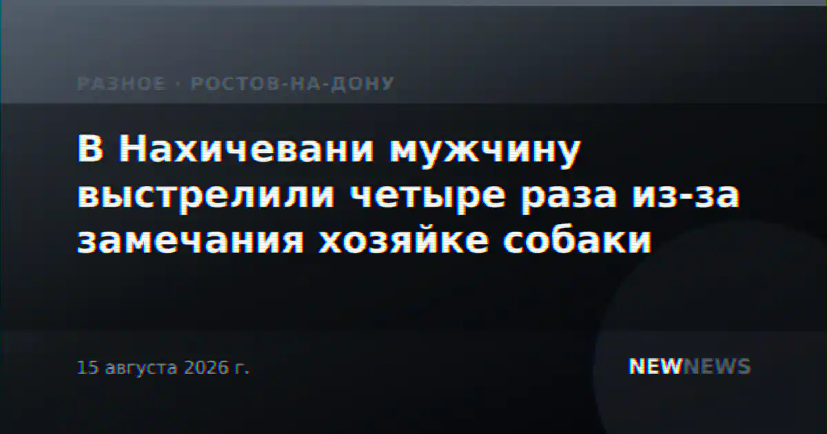 В Нахичевани мужчину выстрелили четыре раза из-за замечания хозяйке собаки