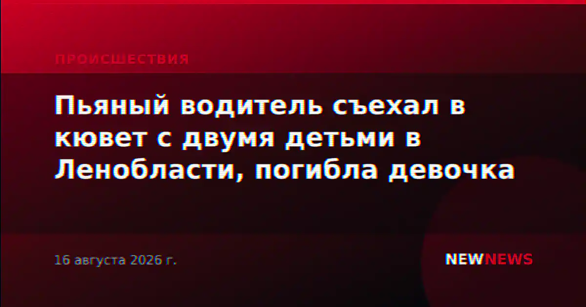 Пьяный водитель съехал в кювет с двумя детьми в Ленобласти, погибла девочка