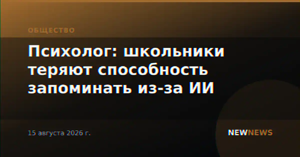 Психолог: школьники теряют способность запоминать из-за ИИ