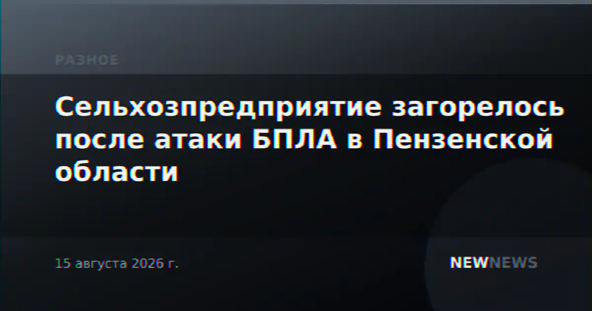 Сельхозпредприятие загорелось после атаки БПЛА в Пензенской области