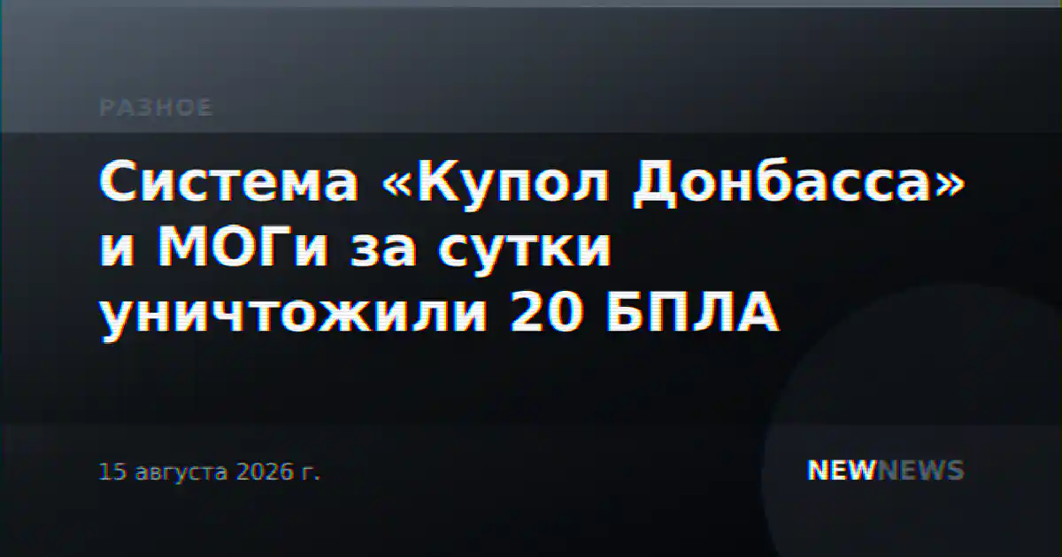 Система «Купол Донбасса» и МОГи за сутки уничтожили 20 БПЛА