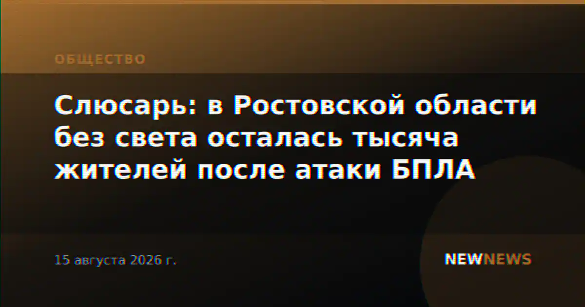 Слюсарь: в Ростовской области без света осталась тысяча жителей после атаки БПЛА