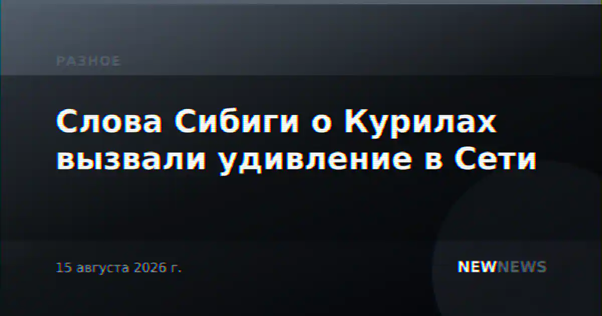 Слова Сибиги о Курилах вызвали удивление в Сети